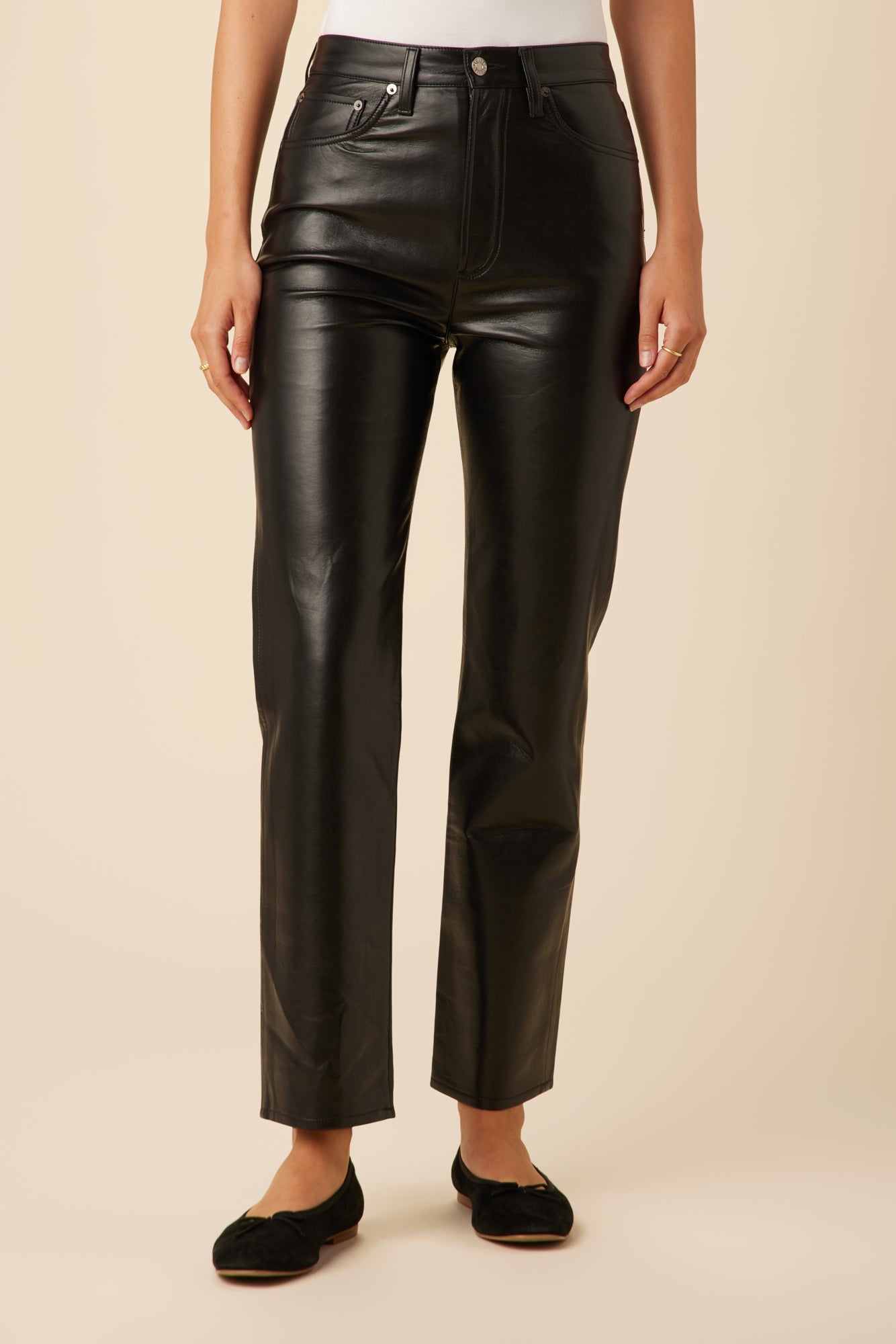 agolde 90's recycled leather pinch waist pants