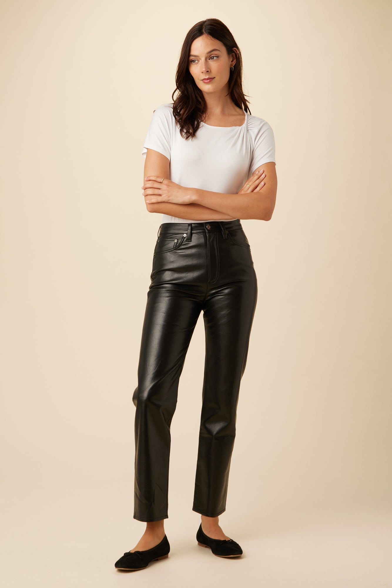 agolde 90's recycled leather pinch waist pants