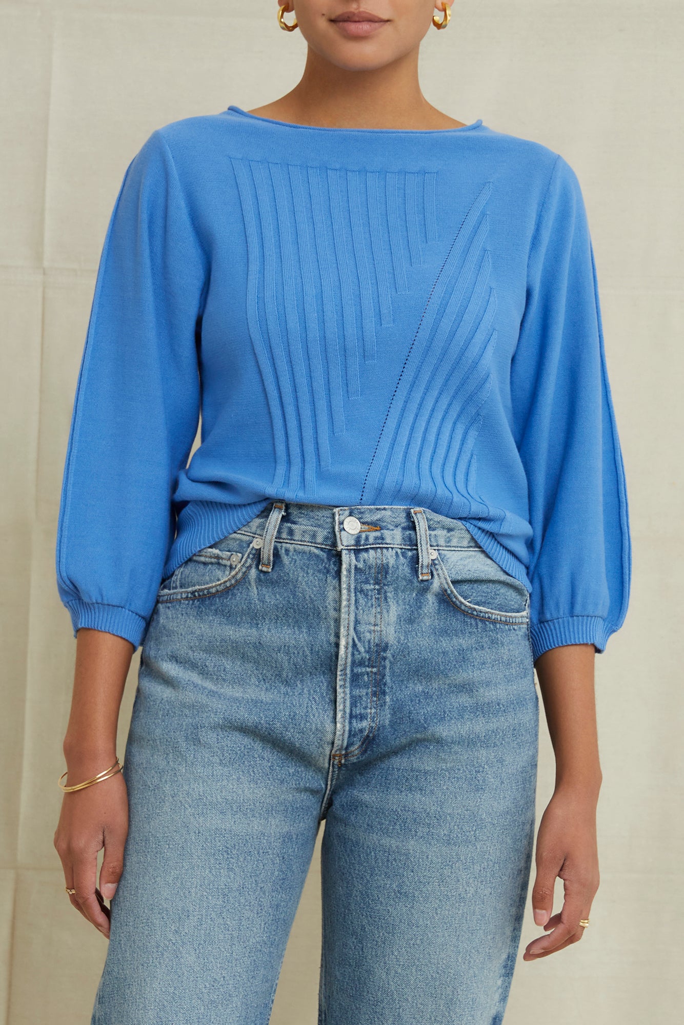 Imelda Organic Cotton Sweater - Sky 